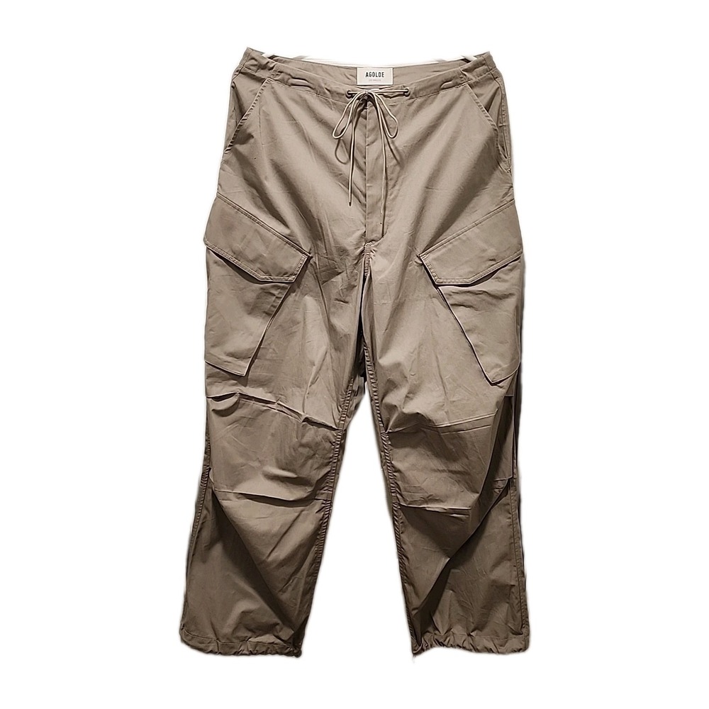 AGOLDE Ginerva Cotton Poplin Cargo Pants Khaki Sz Womens Sm, Excellent Condition